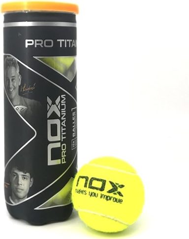 NOX Bote de 3 Pelotas de pádel Pro Titanium